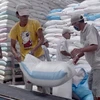 Gạo xuất khẩu tại Xí nghiệp chế biến lương thực Cầu Kè, huyện Cầu Kè, tỉnh Trà Vinh. (Ảnh: Duy Khương/TTXVN)