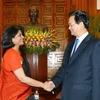 Thủ tướng Nguyễn Tấn Dũng tiếp bà Pratibha Mehta, Điều phối viên Thường trú của Liên hợp quốc kiêm Trưởng Đại diện UNDP tại Việt Nam. (Ảnh: Đức Tám/TTXVN)