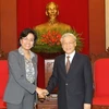 Tổng Bí thư Nguyễn Phú Trọng tiếp bà Mulyani Indrawati, Giám đốc điều hành Ngân hàng Thế giới. (Ảnh: Trí Dũng/TTXVN)