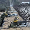 Lính thủy đánh bộ Hàn Quốc tham gia cuộc tập trận trên đảo Yeonpyeong, ngày 23/11. (Nguồn: AFP/TTXVN)