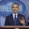 Tổng thống Mỹ Barack Obama phát biểu sau khi ký ban hành luật về giảm thuế thu nhập. (Nguồn: THX/TTXVN)