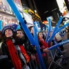 Người dân Mỹ tập trung đón chào Năm Mới tại Quảng trường Thời Đại ở New York City (Mỹ). (Nguồn: AFP/TTXVN)