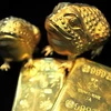 Vàng được bày bán tại cửa hàng đồ trang sức ở Seoul, Hàn Quốc. (Nguồn: AFP/TTXVN)