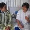Thuyền viên Việt Nam bị thương trong vụ tàu cá Hàn Quốc Joeng Woo 2 tại bệnh viện Christchurch. (Nguồn: TTXVN)