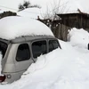 Tuyết phủ trắng làng Vrapce, gần thị trấn Medvedja, cách thủ đô Belgrade, Serbia khoảng 300km về phía nam ngày 1/2. (Nguồn: AFP/TTXVN)
