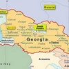 Bản đồ khu vực biên giới Nga, Gruzia, Abkhazia và Nam Ossetia. (Nguồn: Vnexpress)