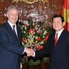 Chủ tịch nước Trương Tấn Sang tiếp Ngài Philippe, Thái tử Vương quốc Bỉ đang thăm chính thức Việt Nam. (Ảnh: Thống Nhất/TTXVN)
