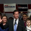 Ứng viên Rick Santorum tại ngày bầu cử "Siêu thứ ba" ở Steubenville, bang Ohio, ngày 6/3. (Nguồn: AFP/TTXVN)