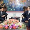 Phó Thủ tướng Nguyễn Thiện Nhân tiếp Tỉnh trưởng tỉnh Vân Nam (Trung Quốc) Lý Kỷ Hằng. (Ảnh: Dương Giang/TTXVN)