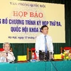 Chủ nhiệm Văn phòng Quốc Hội Nguyễn Hạnh Phúc giới thiệu nội dung kỳ họp thứ ba. (Ảnh: An Đăng/TTXVN)