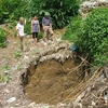 Hiện tượng sụt lún đất xuất hiện ngày càng nhiều ở xã Ninh Dân. (Nguồn: Nhân Dân)