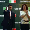 Ông Enrique Pena Nieto (trái) và vợ mừng chiến thắng tại Mexico City sau khi công bố kết quả bầu cử. (Nguồn: AFP/TTXVN)
