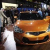 Một mẫu xe mới của hãng Hyundai Veloster 2012 giới thiệu tại triển lãm ôtô quốc tế New York. (Nguồn: AFP/TTXVN)