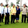 Thường trực Ban Bí thư Lê Hồng Anh thăm Đặc khu Kinh tế Long Thành Vientiane. (Ảnh: Hoàng Chương/Vietnam+)