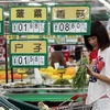 Quầy bán rau tại siêu thị ở huyện Tancheng, thành phố Linyi, tỉnh Sơn Đông, miền đông Trung Quốc ngày 9/6. (Nguồn: THX/TTXVN)