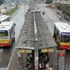 Xe buýt tại Hà Nội. (Ảnh: Thế Duyệt/TTXVN)
