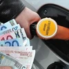Bơm xăng tại trạm bán xăng, dầu ở Lille-Pháp. (Nguồn: AFP/TTXVN)