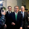 Chủ tịch Hạ viện Mỹ John Boehner sau cuộc họp thứ hai tại Hạ viện ở Washington, DC. ngày 1/1/2013. (Nguồn: AFP/TTXVN)