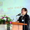 Tiến sỹ Phạm Ngọc Kỳ, Chủ tịch Hội doanh nghiệp Việt Nam tại Đức phát biểu tại Hội thảo. (Ảnh: Phân xã Berlin/Vietnam+)