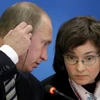 Tổng thống Nga Vladimir Putin và bà Elvira Nabiullina. (Nguồn: AP)