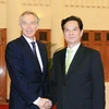 Thủ tướng Nguyễn Tấn Dũng tiếp cựu Thủ tướng Liên hiệp Vương quốc Anh và Bắc Ireland Tony Blair. (Ảnh: Đức Tám/TTXVN)