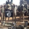 Binh sỹ CH Chad và số vũ khí giành lại sau cuộc xung đột với các binh sỹ Hồi giáo ở Tessalit, vùng núi Ifoghas, miền bắc Mali. (Nguồn: AFP/TTXVN)