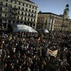 Biểu tình tại Madrid phản đối các biện pháp kinh tế khắc khổ. (Nguồn: AFP/TTXVN)