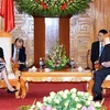 Thủ tướng Nguyễn Tấn Dũng tiếp Bộ trưởng Y tế và Phúc lợi con người của Hoa Kỳ Kathleen Sebelius. (Ảnh: Đức Tám/TTXVN)