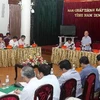 Chủ tịch Quốc hội Nguyễn Sinh Hùng phát biểu tại buổi làm việc với lãnh đạo chủ chốt tỉnh Nam Định. (Ảnh: Nhan Sáng/TTXVN)