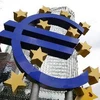 Logo Ngân hàng Trung ương châu Âu tại Frankfurt am Main, ngày 4/7. (Nguồn: AFP/TTXVN)