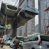 Công trường xây dựng cầu vượt ở thủ đô Jakarta ngày 2/8. (Nguồn: AFP/TTXVN)