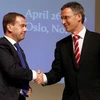 Tổng thống Nga Dimitry Medvedev và Thủ tướng Na Uy Jens Stoltenberg tại Oslo. (Ảnh: FP/TTXVN) 