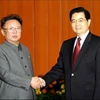 Chủ tịch Trung Quốc Hồ Cẩm Đào và Chủ tịch Triều Tiên Kim Jong Il. Ảnh minh họa. (Nguồn: Internet) 