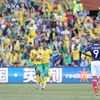 Tuy chiến thắng 2-1 trước Pháp, Nam Phi vẫn ngậm ngùi vì bị loại khỏi cuộc chơi. (Nguồn: AFP/TTXVN)