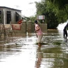 Nhân dân vùng lũ lụt tại Quảng Trị dọn vệ sinh, xử lý môi trường. (Ảnh: Hồ Cầu/TTXVN)