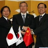 Đại diện ba nước Hàn-Trung-Nhật tại lễ ký kết. (Nguồn: Internet)