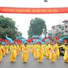 Lễ diễu hành trong Đại lễ 1.000 năm Thăng Long-Hà Nội. (Ảnh: Quốc Khánh/TTXVN)