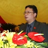 Ông Châu Văn Minh, Đảng bộ Viện Khoa học và Công nghệ Việt Nam tham luận tại Đại hội. (Nguồn: TTXVN)