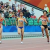 VĐV Vũ Thị Hương dã về nhất nội dung chạy 100m nữ tại ASIAD 16 - Quảng Châu,Trung Quốc. (Nguồn: Quốc Khánh/TTXVN)