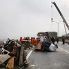 Một tai nạn liên hoàn nghiêm trọng trên cầu Poyang Lake, phía Tây tỉnh Giang Tây, Trung Quốc. (Nguồn: Internet)