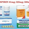 Thuốc Asspirin 81 số lô 10200710 bị thu hồi vì không đạt tiêu chuẩn. (Nguồn: Internet) 