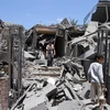 Cảnh tàn phá sau các cuộc không kích của NATO tại Tripoli. (Nguồn: AFP/TTXVN)