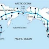 Phác thảo sơ đồ đường hầm nối lục địa Âu-Á với Bắc Mỹ. (Nguồn: Internet)