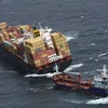 Tàu chở hàng Rena mắc cạn ở gần cảng Tauranga của New Zealand ngày 10/10. (Nguồn: AFP/TTXVN)