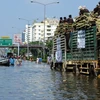 Cảnh ngập lụt tại Bangkok ngày 1/11. (Nguồn: AFP/TTXVN)