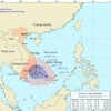 Đường đi và vị trí của cơn bão. (Nguồn: nchmf.gov.vn)