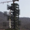 Tên lửa Unha-3 trên bệ phóng hồi tháng 4./2012. (Ảnh: AFP)