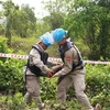 Xử lý bom mìn tại Quảng Trị. (Ảnh: Trần Tĩnh/Vietnam+)