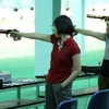 Các vận động viên thi đấu nội dung súng ngắn hơi 40 viên nữ. (Ảnh: Phạm Kiên.TTXVN)