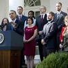 Tổng thống Barack Obama khẳng định đạo luật cải cách y tế cho phép tất cả công dân Mỹ đều được hưởng mọi quyền lợi về y tế. (Nguồn: AFP/TTXVN)